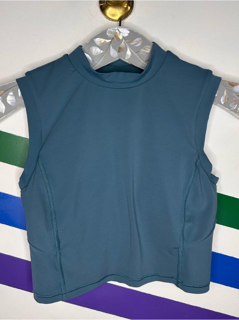 Lululemon sweat intention desert teal crop top size 4